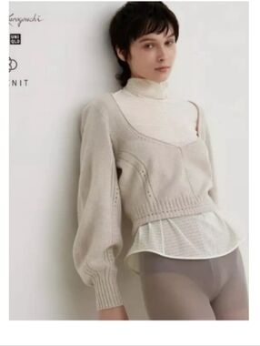 Uniqlo x Mame Kurogouchi 3D Volume Long Sleeve Sweater Sz M